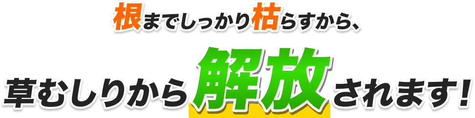 根までしっかり枯らすから、草むしりから解放されます！