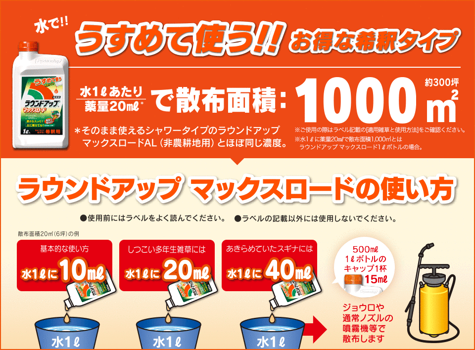 うすめて使う!!お得な希釈タイプ